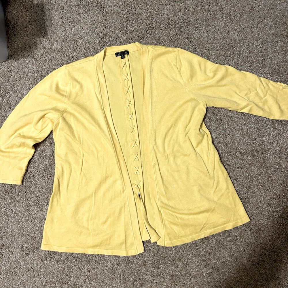 Yellow cardigan sweater, Lety Me, size XL